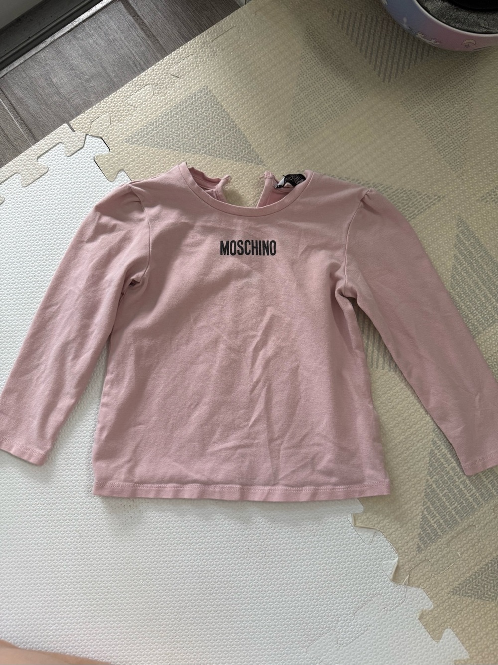 Moschino Girls' Light Pink Long Sleeve Logo Tee